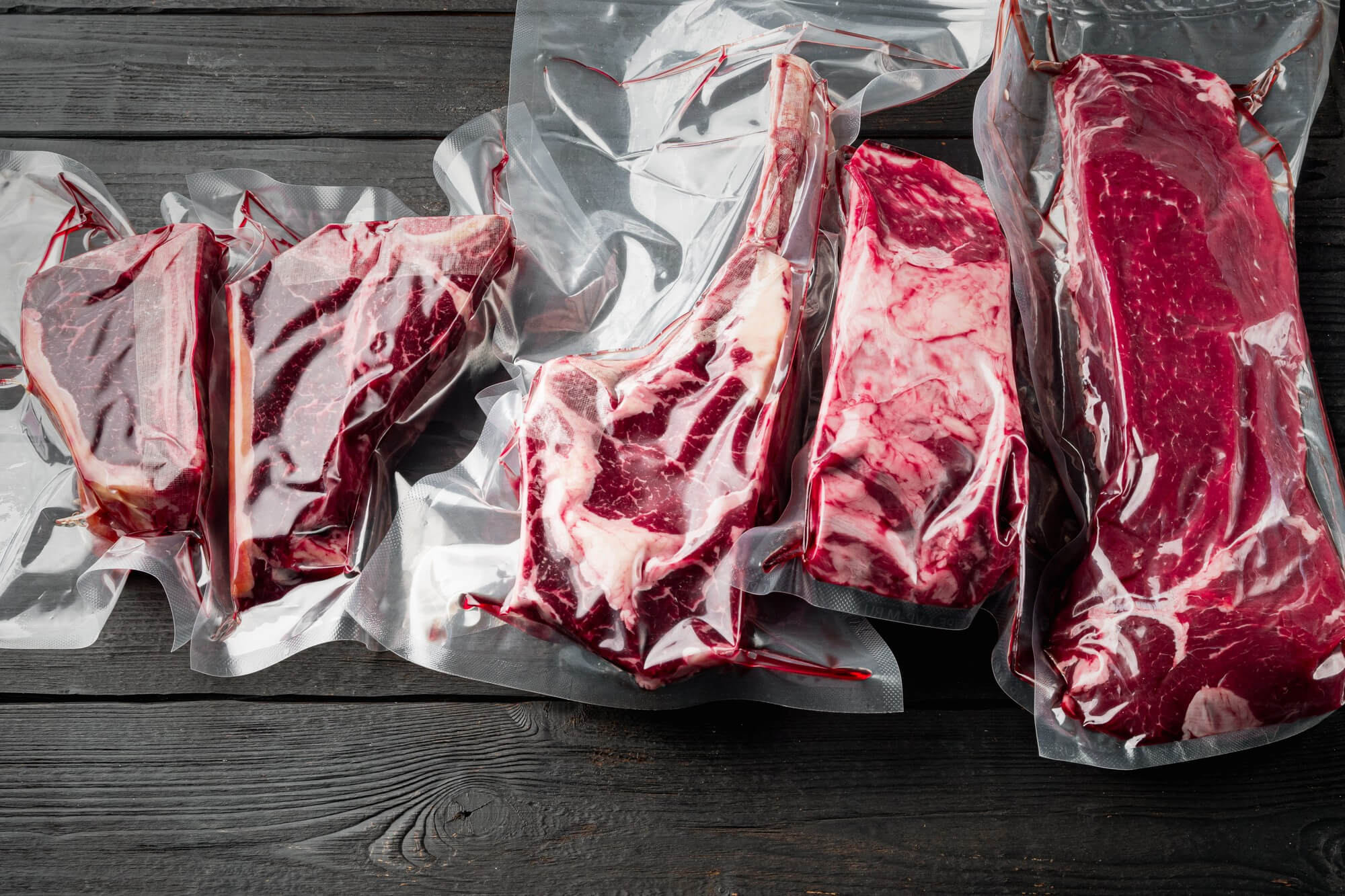 Vacuum-sealed meat in food-grade packaging to prevent freezer burn in Malaysia