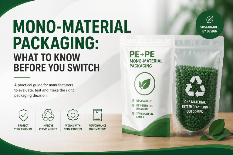 Mono-material flexible packaging designed for improved recyclability